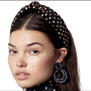 Lele Sadoughi black crystal headband